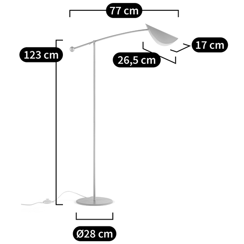 Торшер с поворотным плафоном Aracea Beige Floor Lamp в Уфе