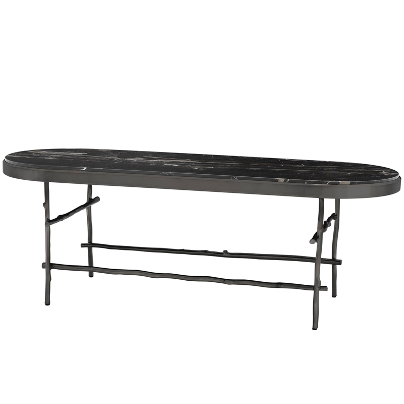 Кофейный стол Eichholtz Coffee Table Tomasso Черный Мрамор Nero Темная бронза в Уфе | Loft Concept 