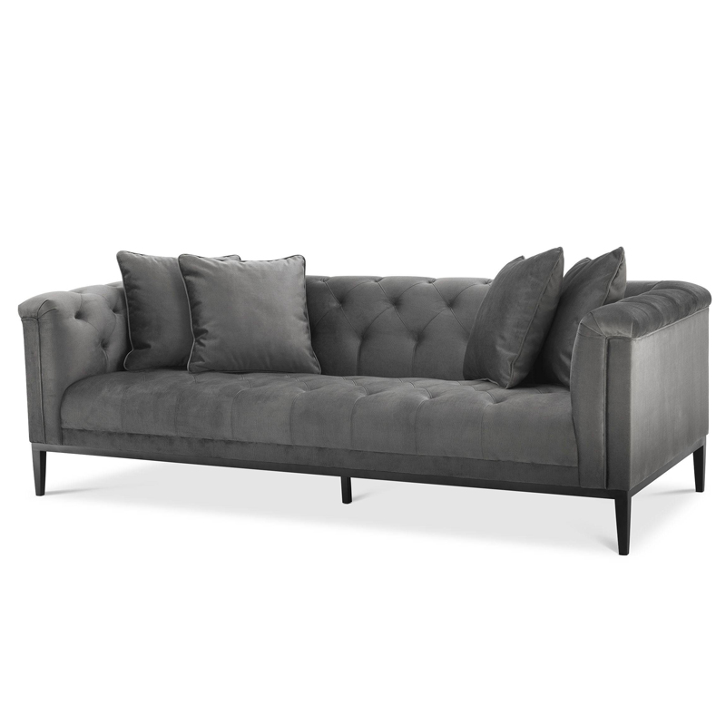 Диван Eichholtz Sofa Cesare Grey Серый Темная бронза в Уфе | Loft Concept 