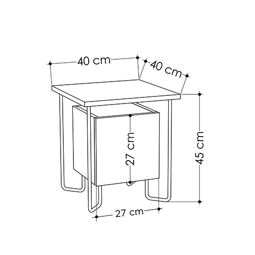 Прикроватная тумба белого цвета с дверцей ACRES NIGHTSTAND WHITE в Уфе