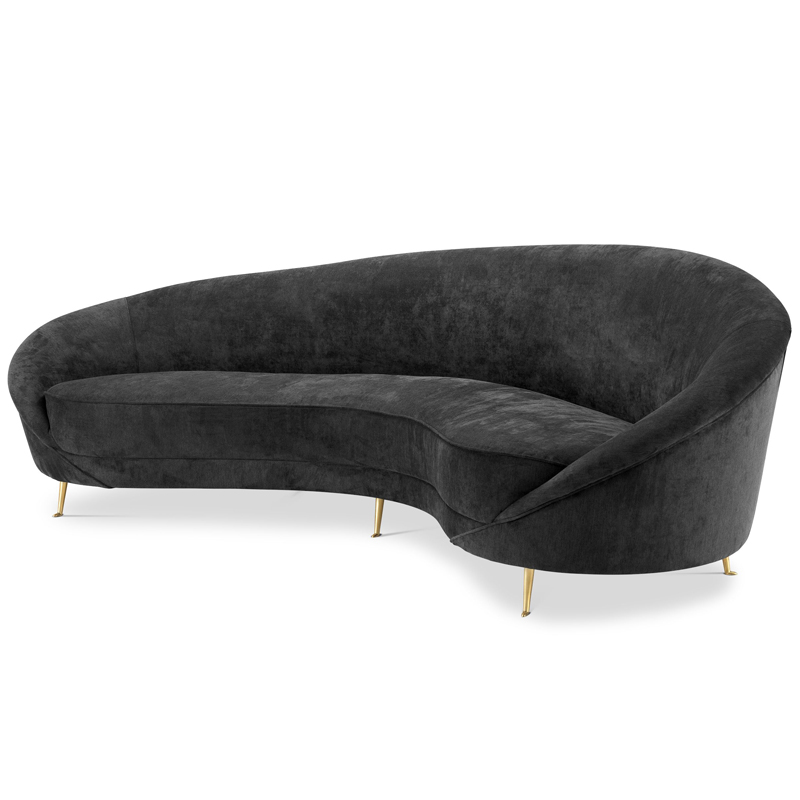 Диван Eichholtz Sofa Provocateur Black Черный Латунь в Уфе | Loft Concept 