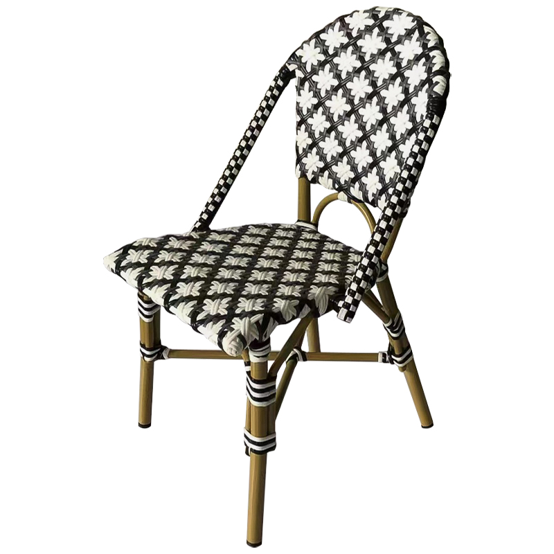 Стул ротанг Wicker Mathis Rattan Chair Черно-белый Древесина в Уфе | Loft Concept 