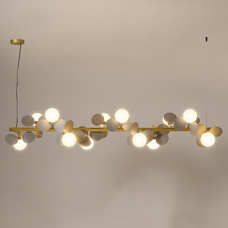 Люстра MATISSE Chandelier Line Золотой Белый Светло-серый в Уфе | Loft Concept 