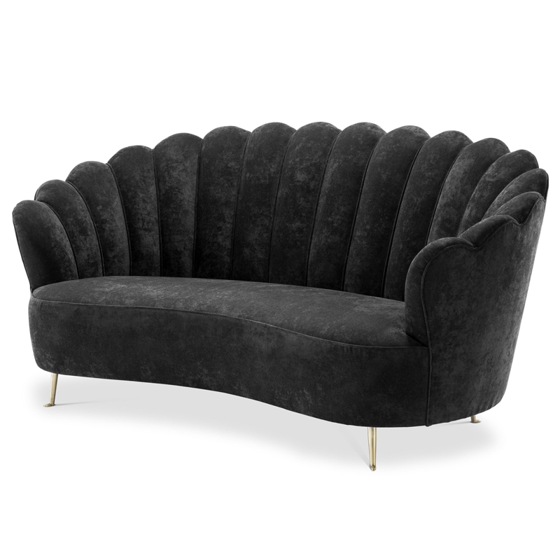 Диван Eichholtz Sofa Messina Black Черный Латунь в Уфе | Loft Concept 