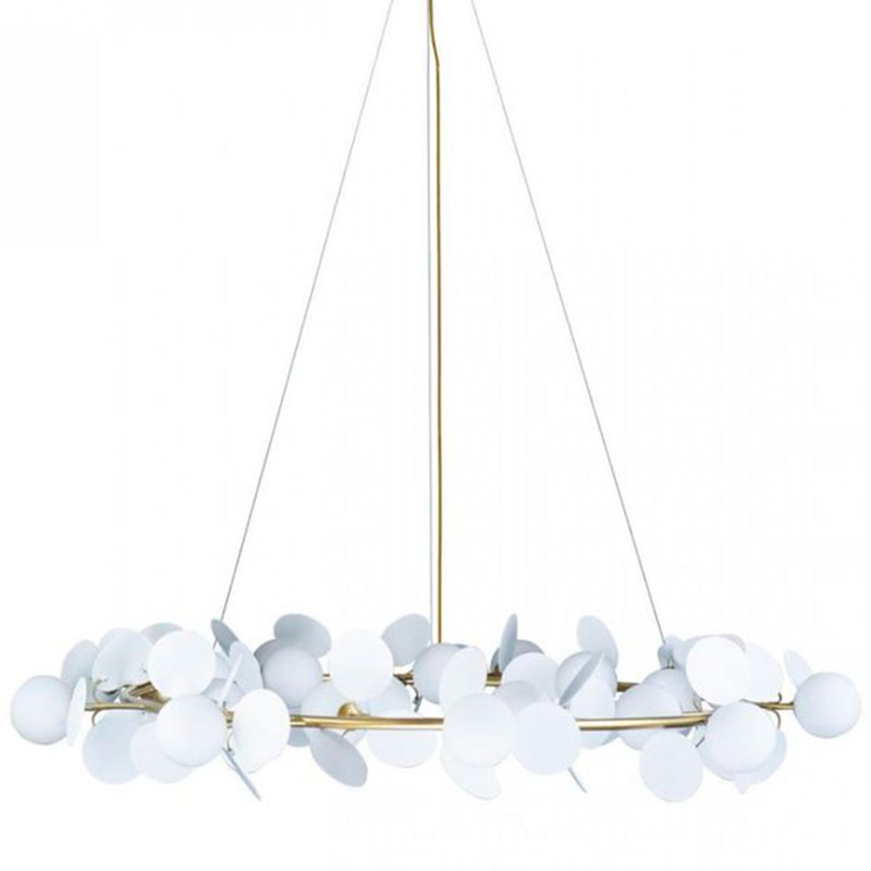 Люстра MATISSE Chandelier White диаметр 130 Белый Золотой в Уфе | Loft Concept 