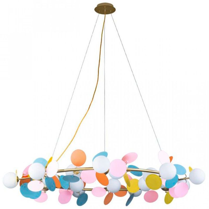 Люстра MATISSE Chandelier circle multicolor диаметр 130 Мульти Золотой в Уфе | Loft Concept 