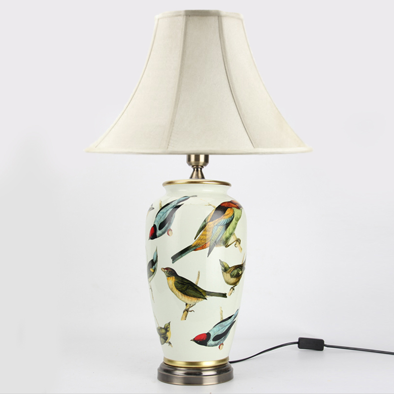 Настольная лампа Birds Blue Table lamp Белый Мульти Золотой в Уфе | Loft Concept 