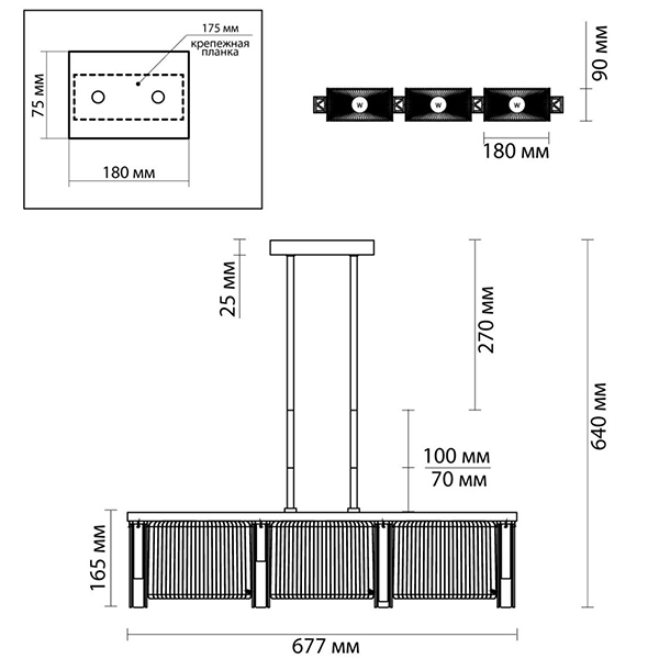 Люстра Madelen Chrome Linear Chandelier в Уфе