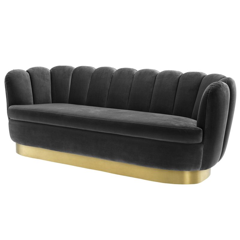 Диван Eichholtz Sofa Mirage dark grey Серый Латунь в Уфе | Loft Concept 