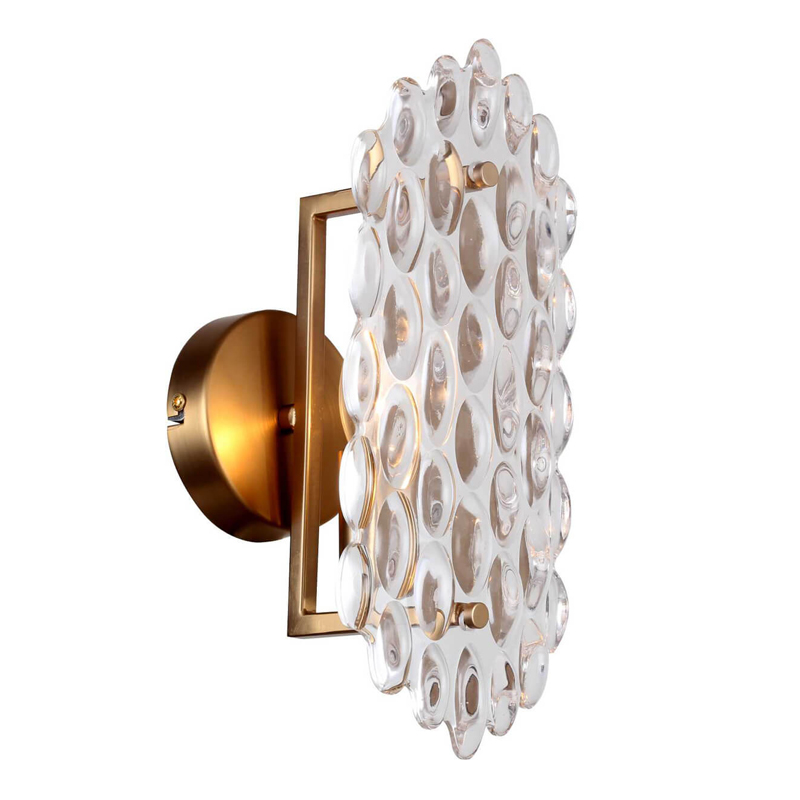 Бра Textured Glass Chandelier sconce oval Глянцевое золото Прозрачное Стекло в Уфе | Loft Concept 