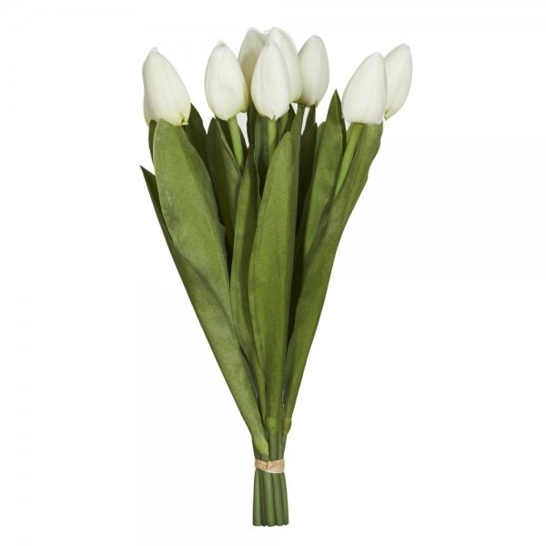 Декоративный искусственный цветок Bouquet Of White Tulips Белый Зеленый в Уфе | Loft Concept 