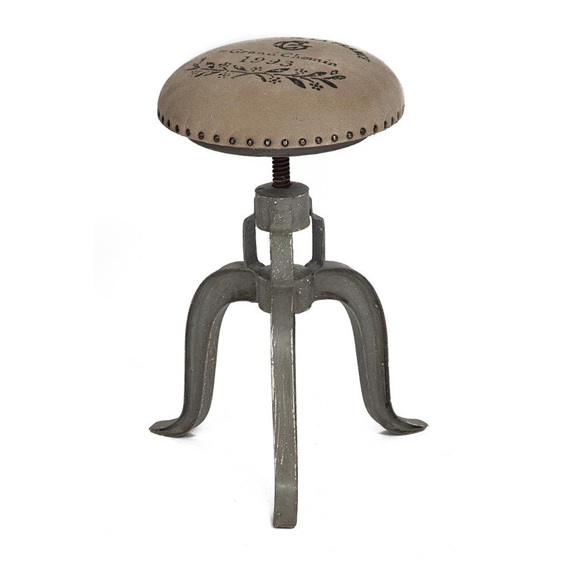 Барный стул Antique Metal Bar Stool Серый Бежево-серый в Уфе | Loft Concept 