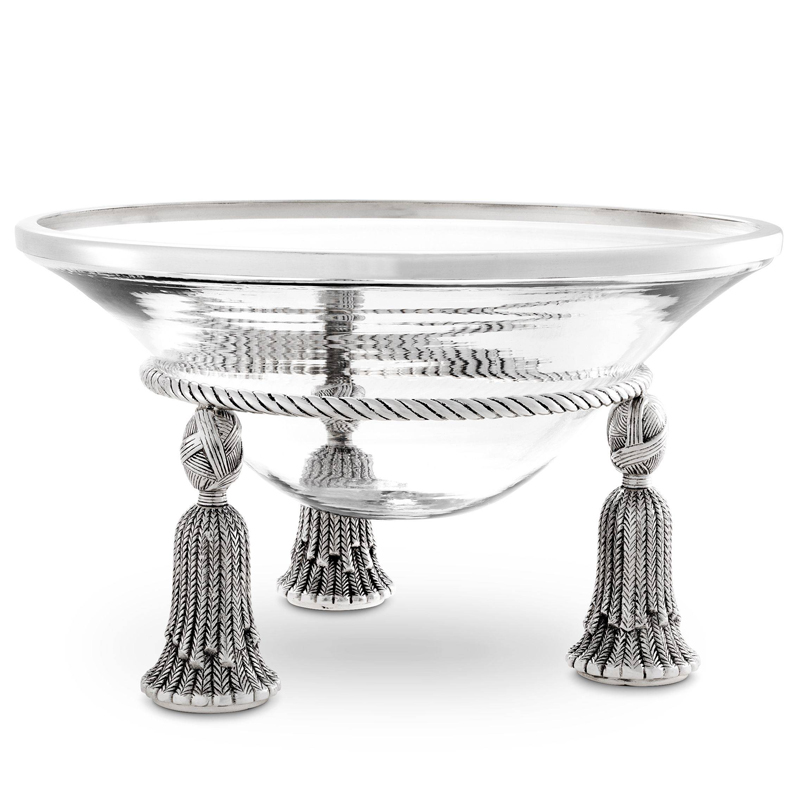 Чаша Eichholtz Bowl Tassel silver Прозрачный Серебряный в Уфе | Loft Concept 