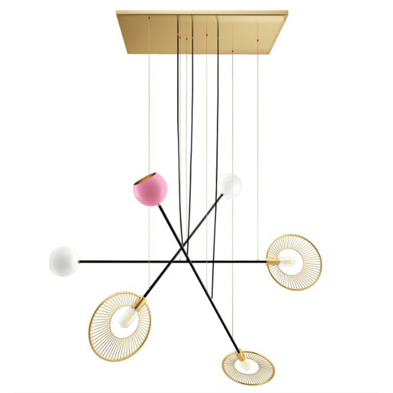 Дизайнерская Люстра Melrose Suspension Lamp Brass Aluminum Lacquered Мульти в Уфе | Loft Concept 