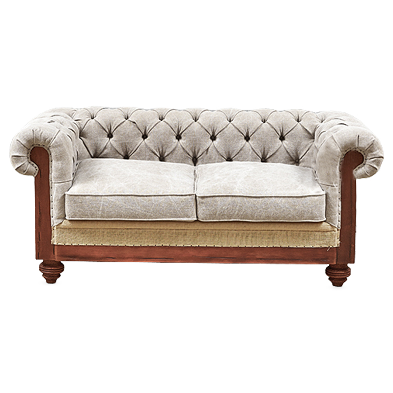 Диван Deconstructed Chesterfield Sofa double Ivory Коричневый Бежево-серый в Уфе | Loft Concept 