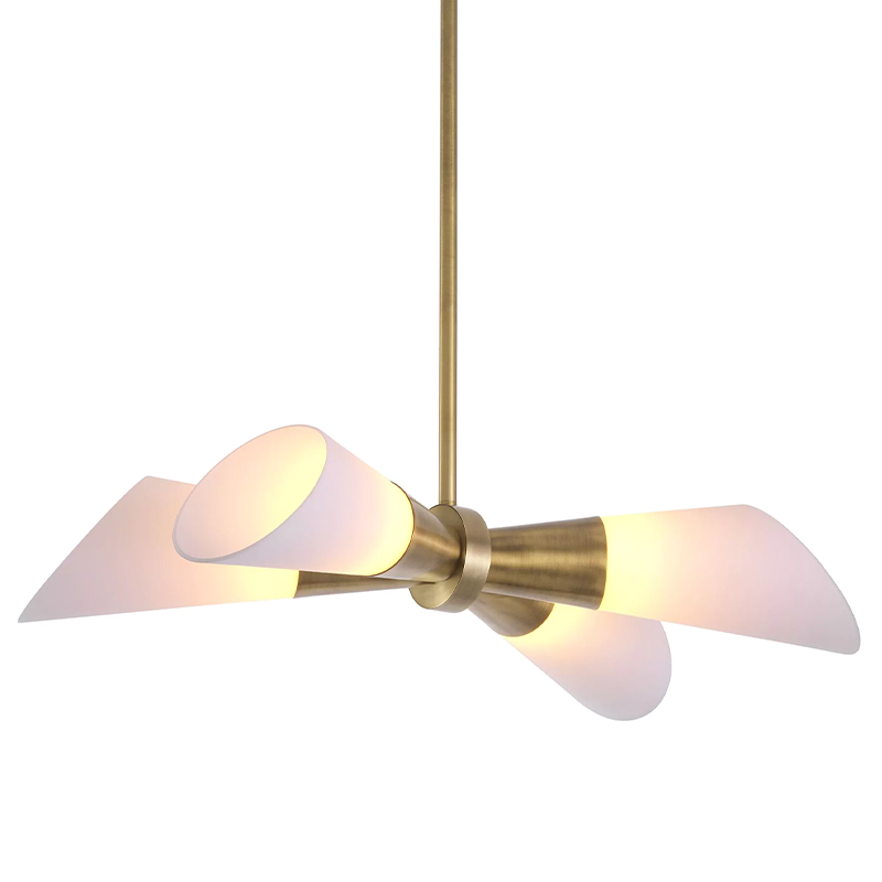 Люстра Eichholtz Ceiling Lamp Papillon Латунь Белый в Уфе | Loft Concept 