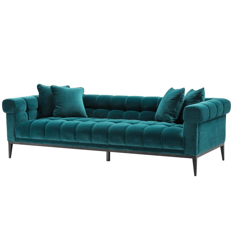 Диван Eichholtz Sofa Aurelio sea green Бирюзовый Черный в Уфе | Loft Concept 