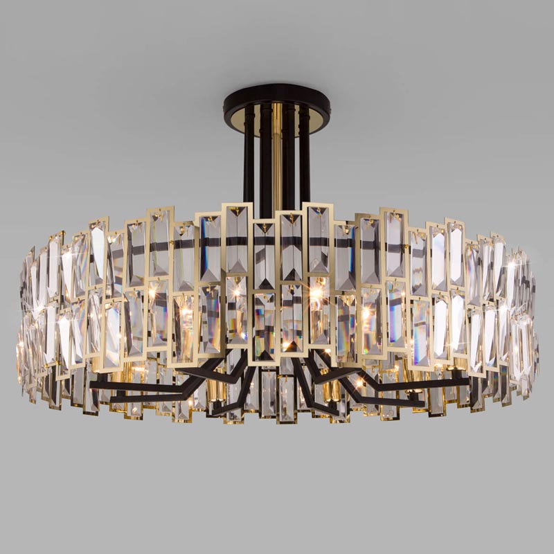 Потолочная люстра Darkness Chandelier gold 71 Черный Прозрачный (Transparent) Золотой в Уфе | Loft Concept 