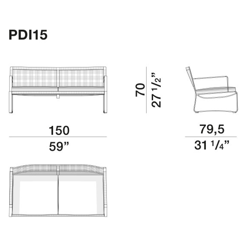 Двухместный уличный диван PHOENIX Sofa в Уфе