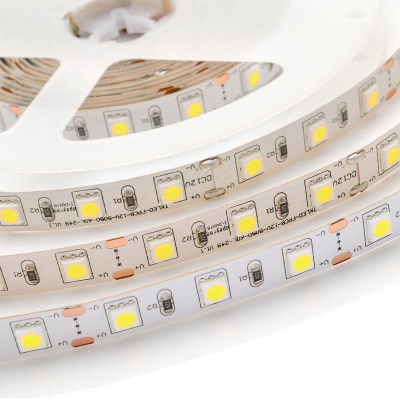 Комплект светодиодной ленты 14,4W/m 60LED/m 5050SMD холодный белый 1M Белый в Уфе | Loft Concept 