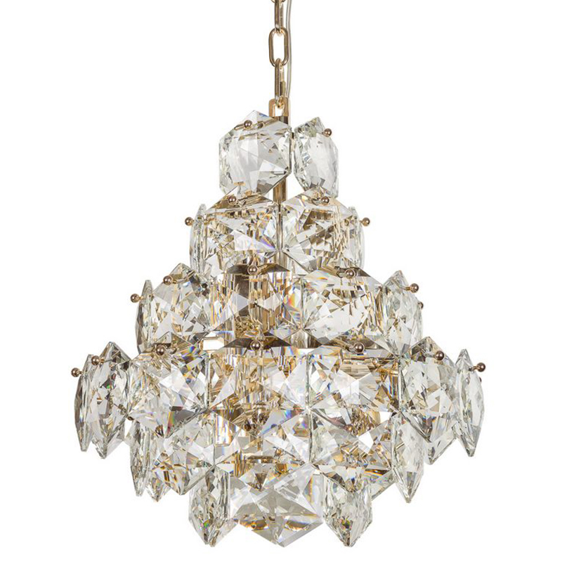 Люстра Tiers Crystal Light Chandelier Gold 45 Золотой Прозрачное Стекло в Уфе | Loft Concept 