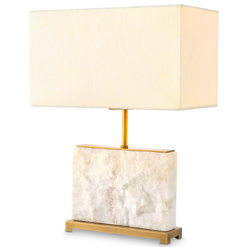 Настольная лампа Eichholtz Table Lamp Newton S Marble Белый Мрамор Bianco Латунь Кремовый в Уфе | Loft Concept 