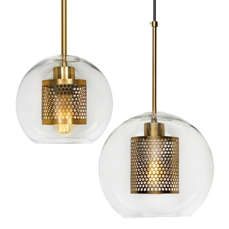 Perforated Vessel Pendant Lamp Gold Ball Золотой Прозрачное Стекло в Уфе | Loft Concept 