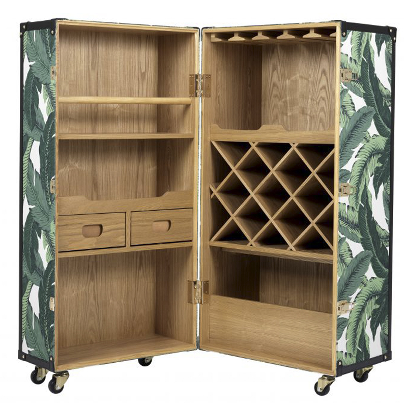 Винный шкаф Eichholtz Wine Cabinet Martini Bianco Tropical Белый Зеленый Древесина Золотой в Уфе | Loft Concept 