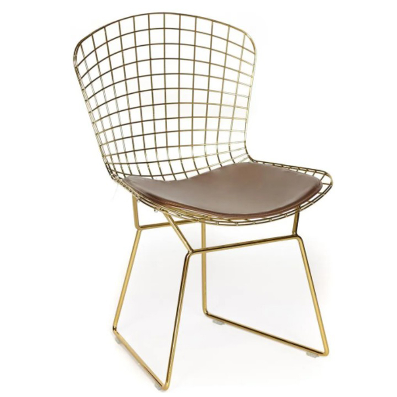 Стул Bertoia Chair Gold Золотой Коричневый в Уфе | Loft Concept 