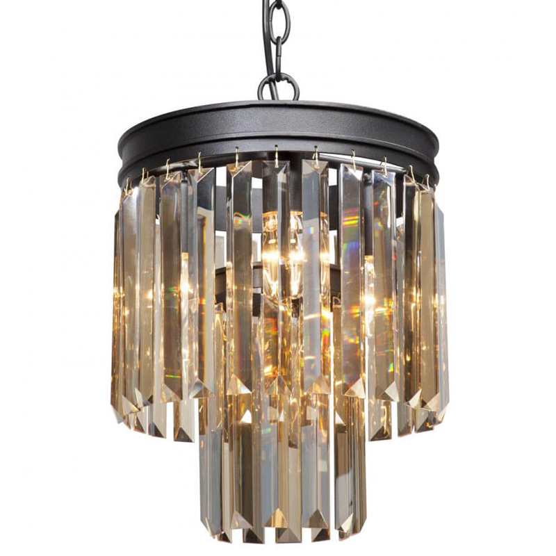 Светильник ODEON Amber GLASS Pendant lamp Янтарное Стекло D 27 Черный матовый Прозрачное Стекло в Уфе | Loft Concept 