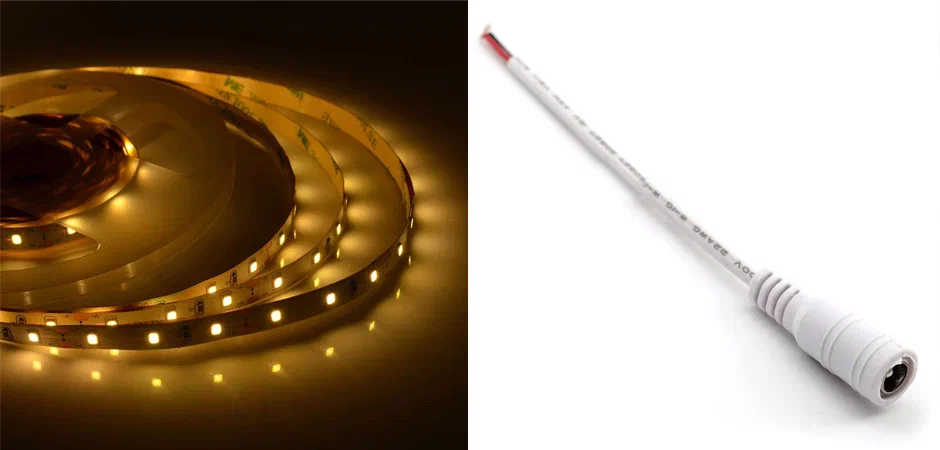 Комплект светодиодная лента 4,8W/m 60LED/m 3528SMD теплый белый с адаптером - Loft-Concept в Уфе