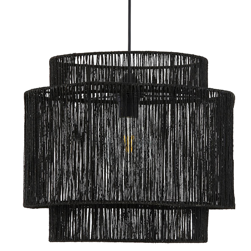 Подвесной светильник Signe Wicker Hemp Black Dual Черный в Уфе | Loft Concept 