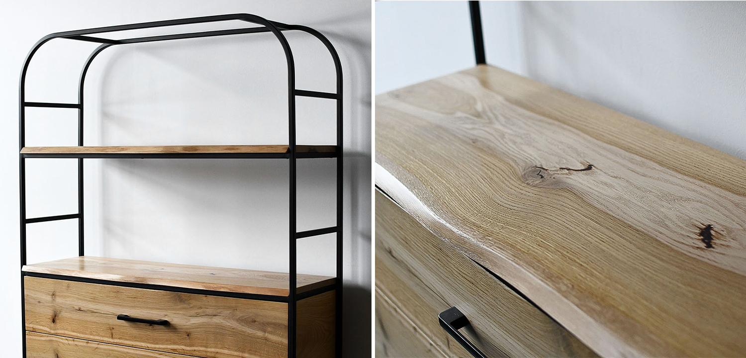 Стеллаж Glenn Industrial Metal Rust Two Drawers Rack - фото