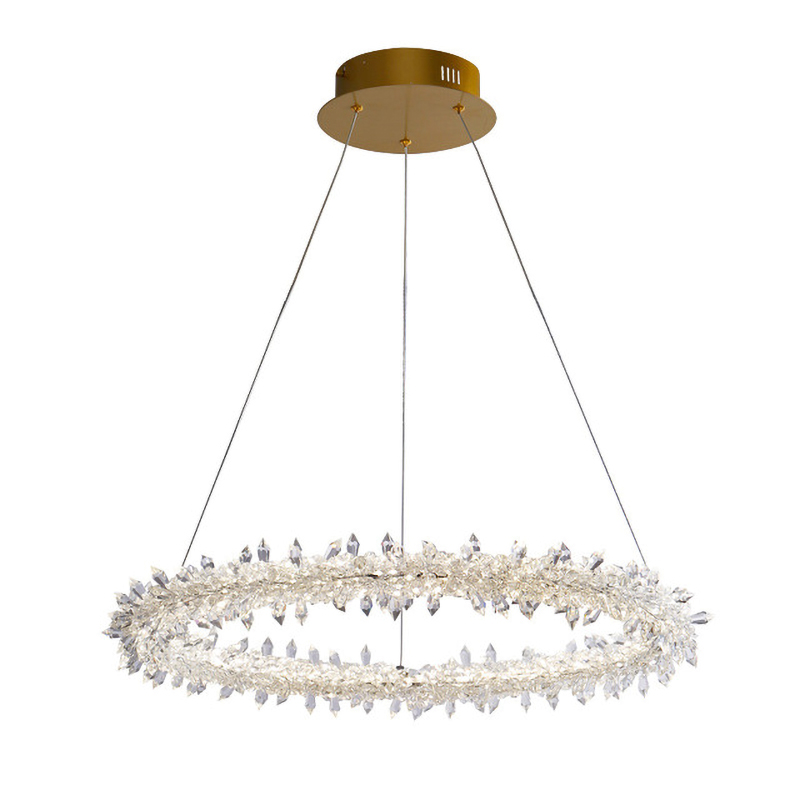 Люстра Crystal round chandelier Прозрачный Латунь в Уфе | Loft Concept 