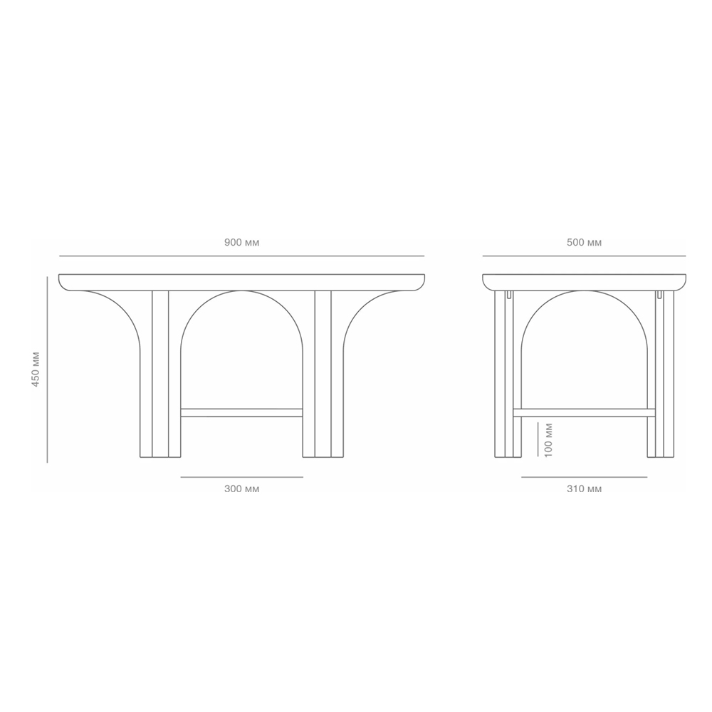 Стол кофейный деревянный с арочным основанием Arch Passage Стол кофейный деревянный с арочным основанием Arch Passage в Уфе