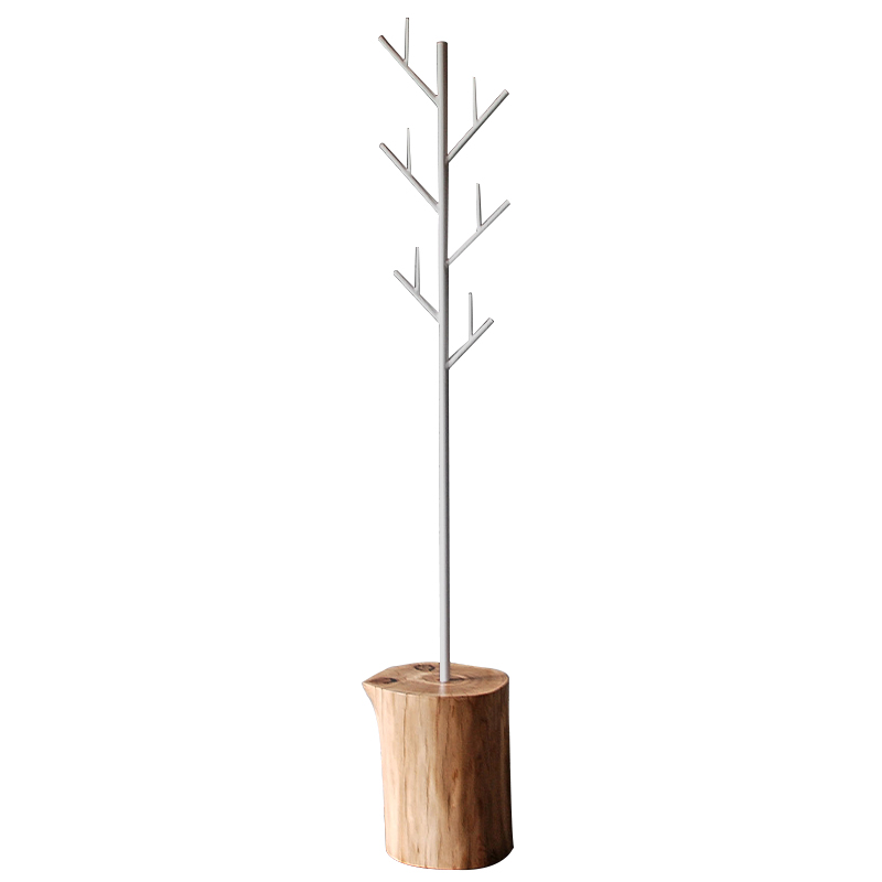 Вешалка Metal Branches and Stump Floor Hanger White Белый Светлый дуб в Уфе | Loft Concept 