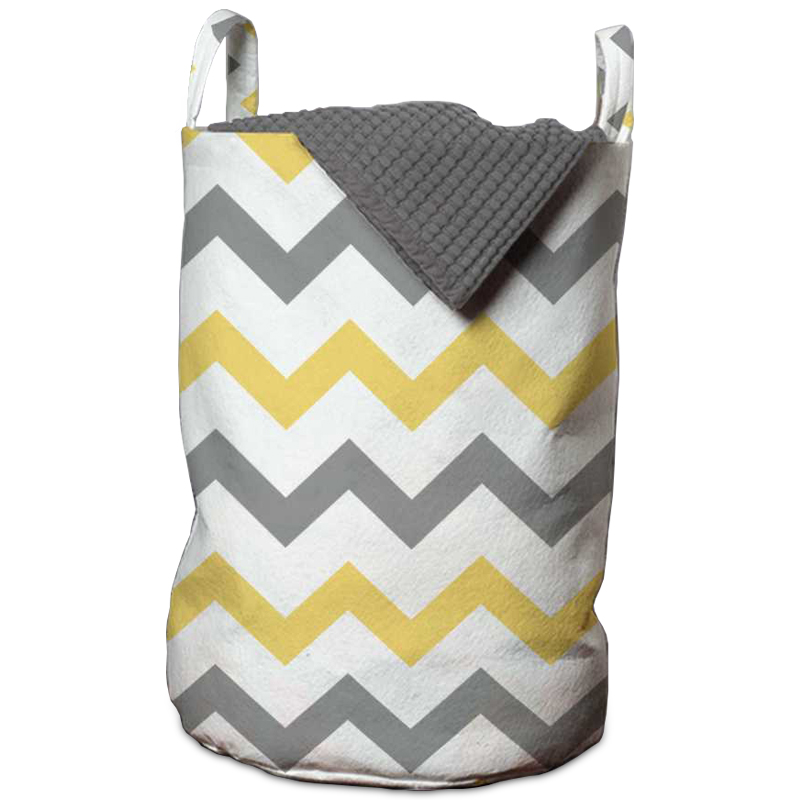 Корзина Mustard and Gray Chevron Basket Горчичный Серый Белый в Уфе | Loft Concept 