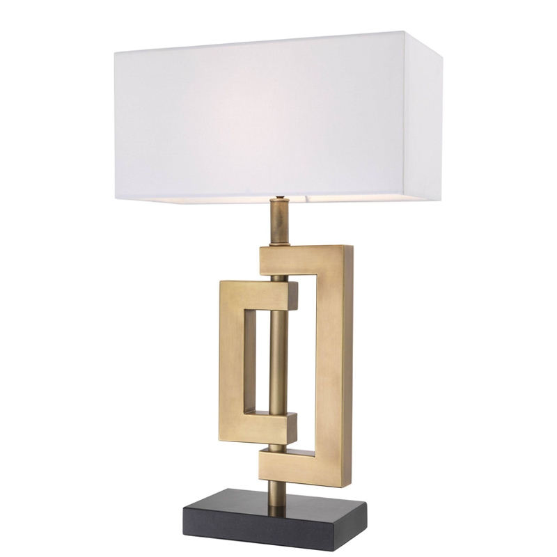 Настольная лампа Eichholtz Table Lamp Leroux brass Белый Латунь Античная полированная Черный в Уфе | Loft Concept 