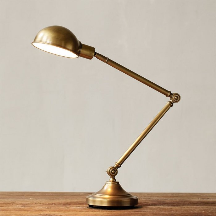 Настольная лампа Brass Vintage Loft Table Lamp Латунь в Уфе | Loft Concept 