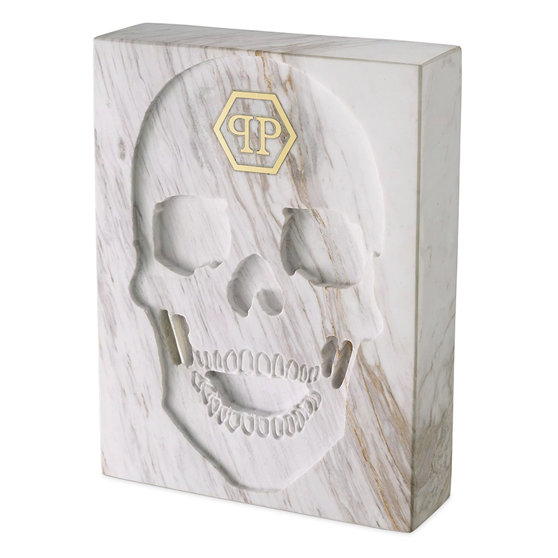 Статуэтка Philipp Plein Marble Skull book Белый Мрамор Bianco в Уфе | Loft Concept 