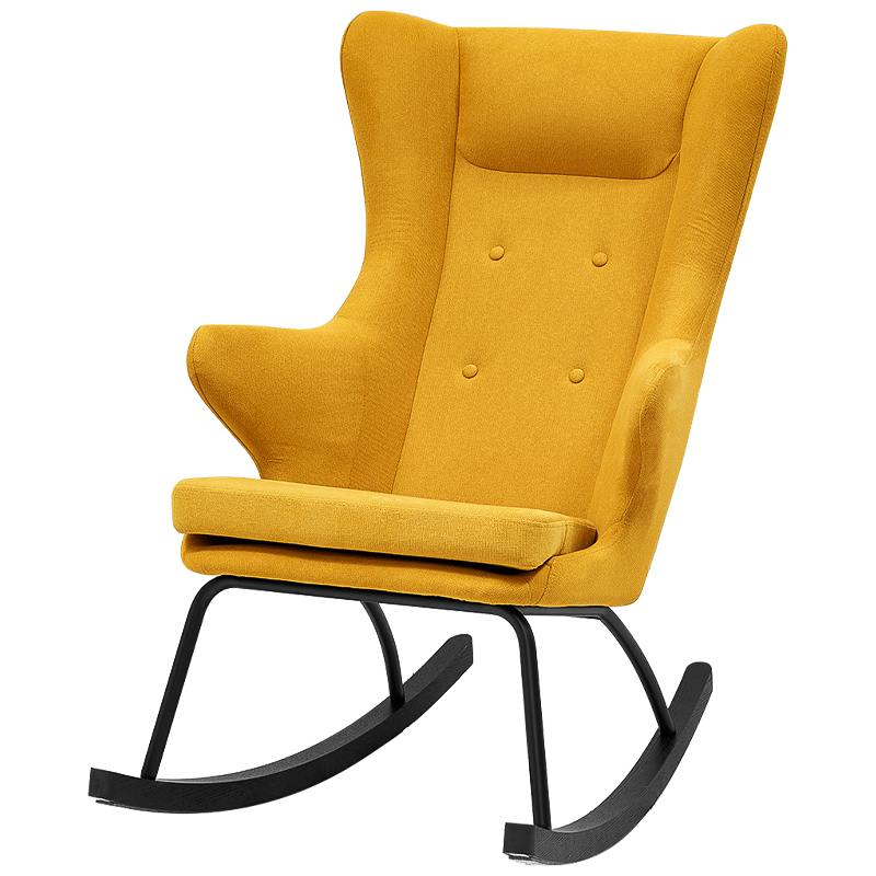 Rocking chair DORIA YELLOW Кресло-Качалка Желтое Желтый Черный в Уфе | Loft Concept 