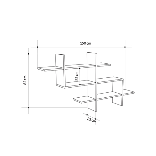 Полка фигурная подвесная цвета антрацит HALIC BOOKCASE ANTHRACITE в Уфе