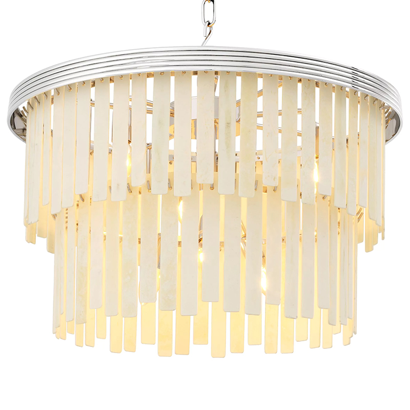 Люстра Eichholtz Chandelier Arizona S Nickel ivory ( слоновая кость ) Никель в Уфе | Loft Concept 