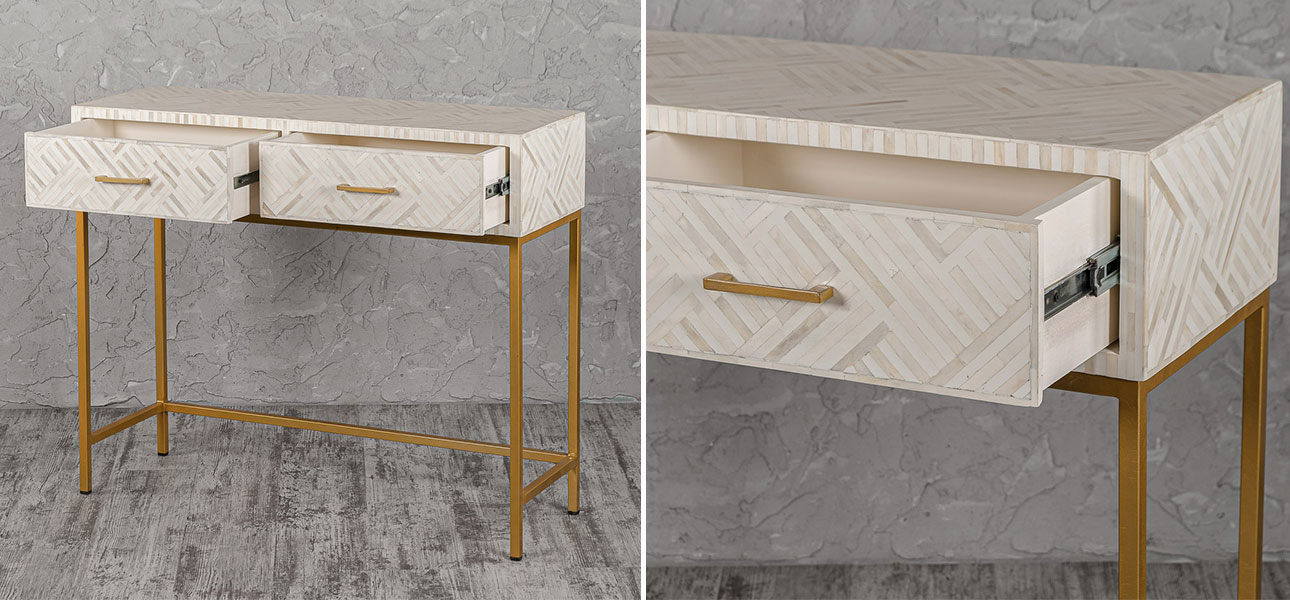 Консоль с инкрустацией белая Juliet - фото №1