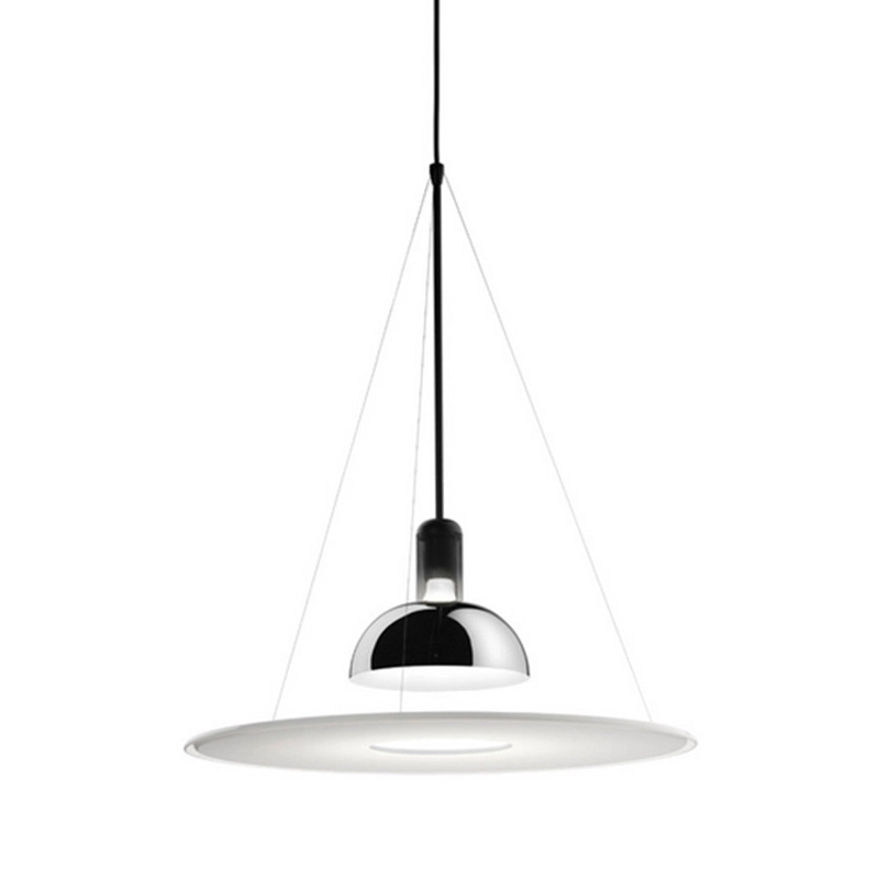 Подвесной светильник Flos Frisbi Lamp Сталь Белое матовое стекло в Уфе | Loft Concept 