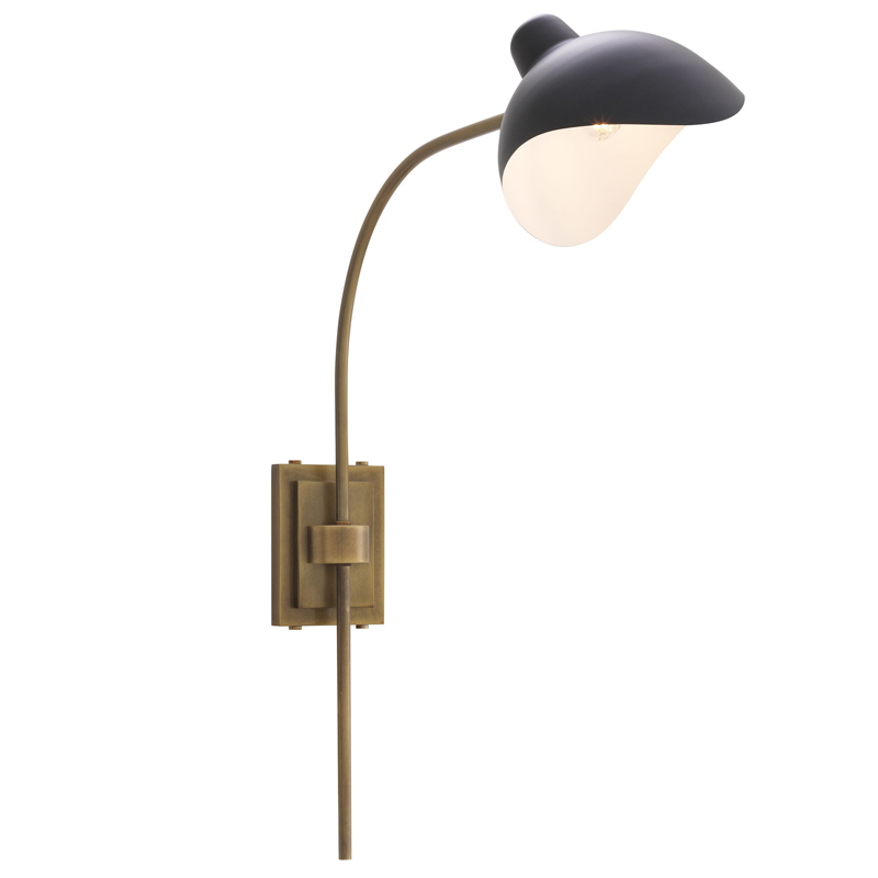 Бра Eichholtz Wall Lamp Pelham Brass Черный Латунь Античная полированная в Уфе | Loft Concept 