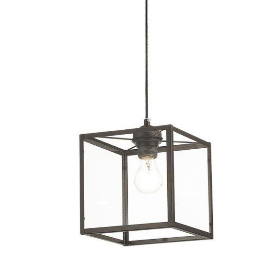 Подвесной светильник Loft Industrial Ortogonal Pendant Cube Brown Прозрачное Стекло Коричневый в Уфе | Loft Concept 