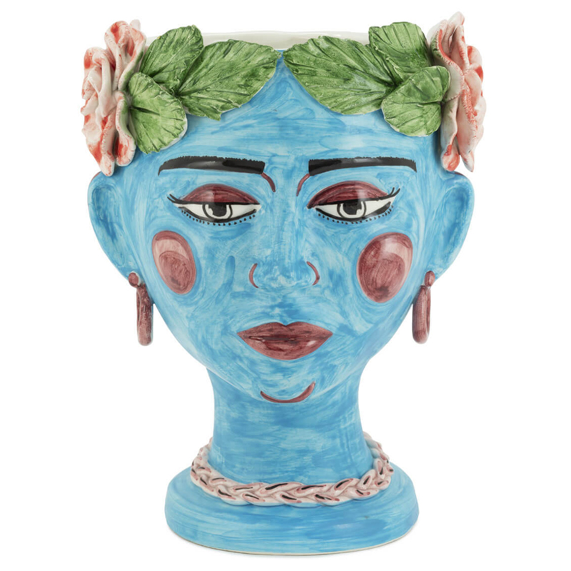 Ваза VASE HEAD SELVA COLOR Light blue Винтажный голубой Зеленый в Уфе | Loft Concept 