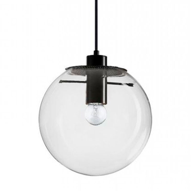 Подвесной светильник Selene Glass Ball Ceiling Lights Black  40 cm Черный Прозрачное Стекло в Уфе | Loft Concept 