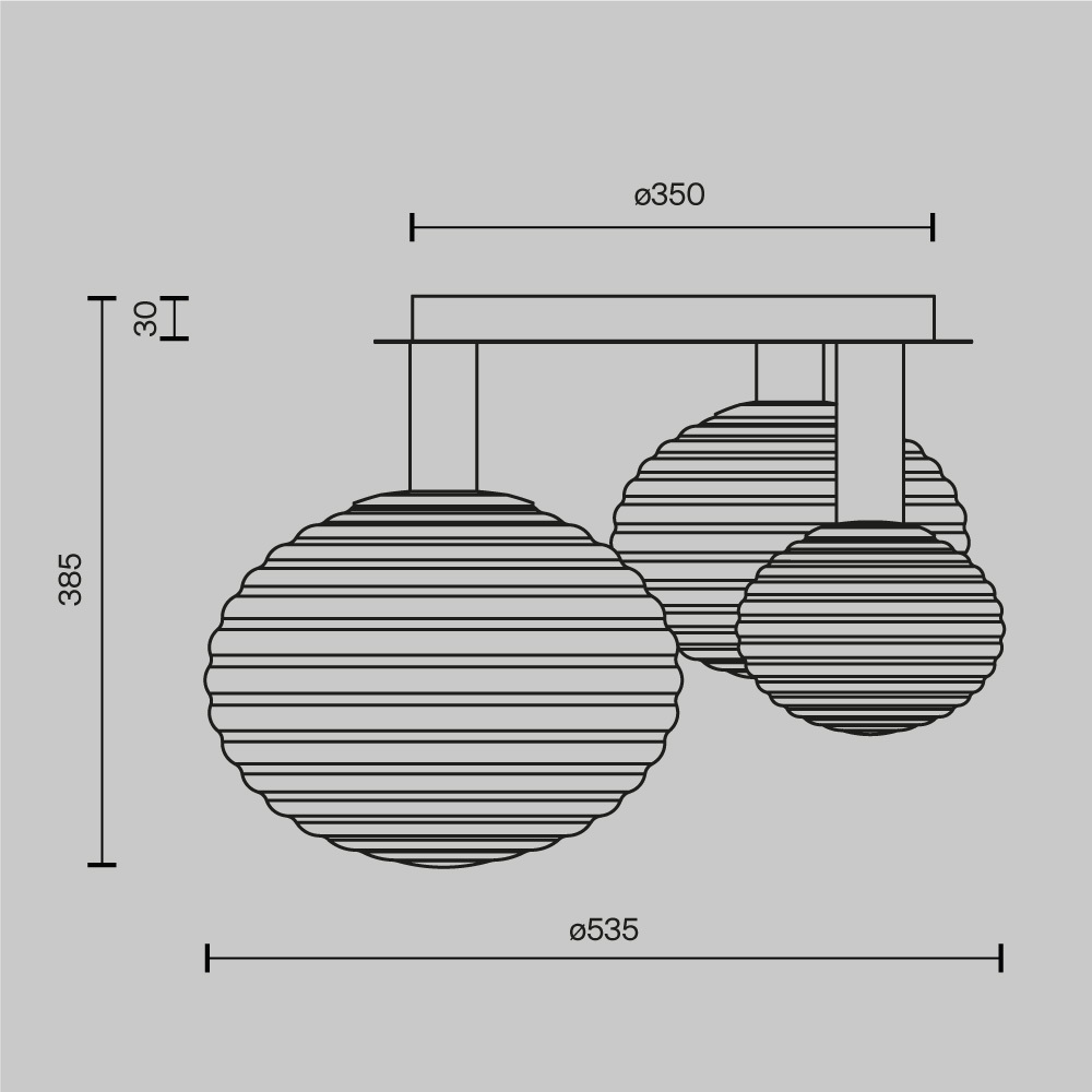 Потолочный светильник Triple ribbed base в Уфе